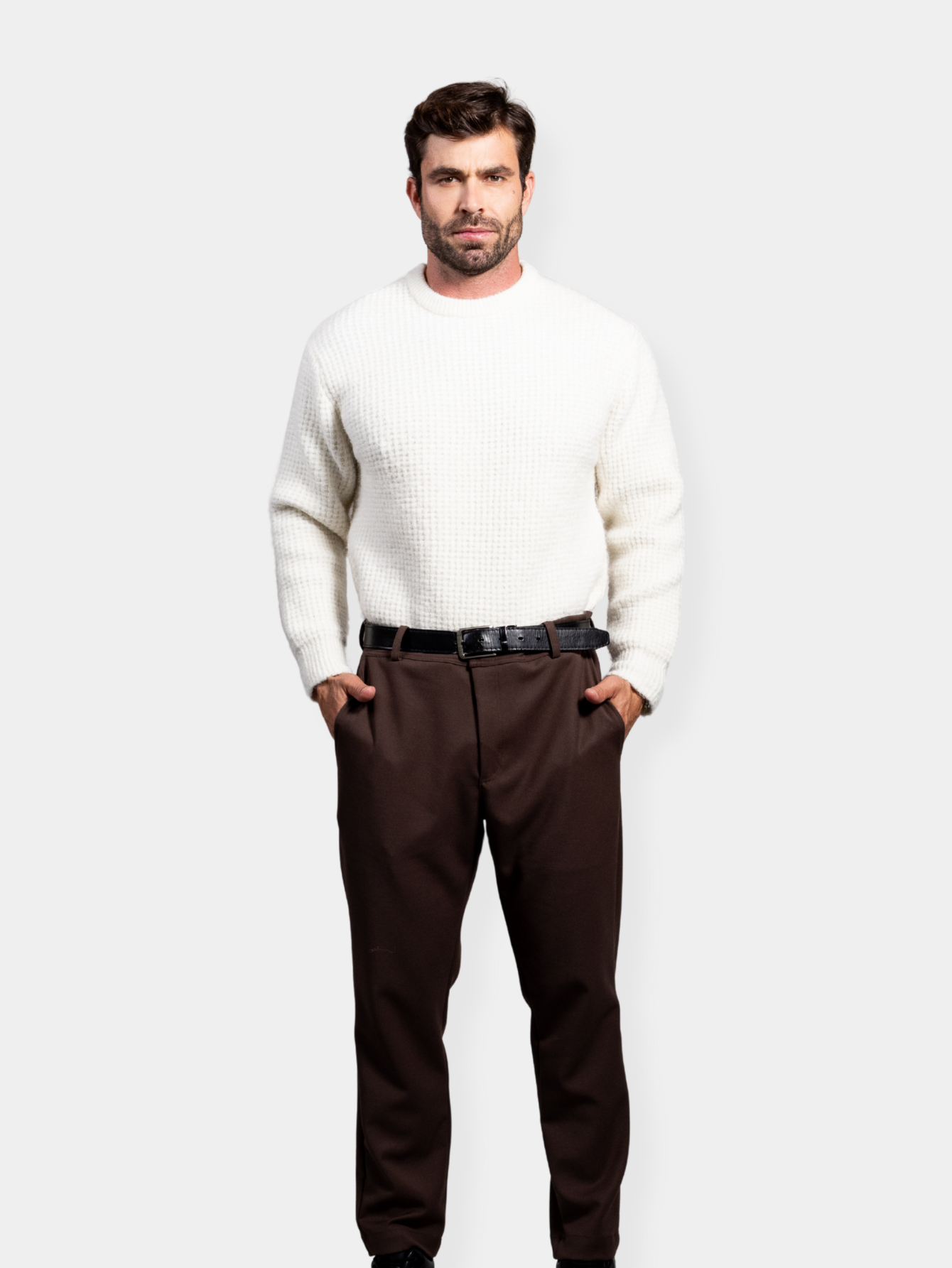Calça Alfaiataria Regular Marrom