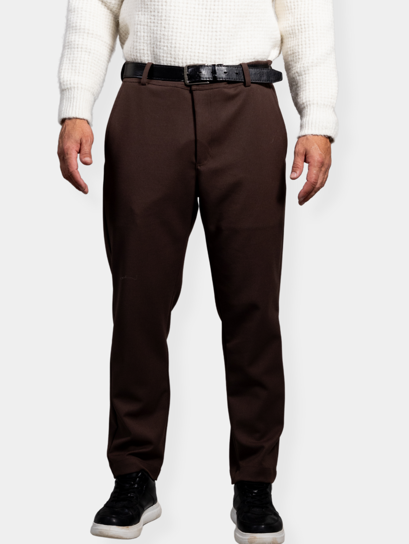 Calça Alfaiataria Regular Marrom